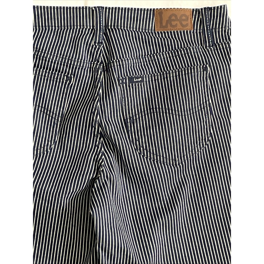 Womens Railroad Stripe Vintage Style Size 10 Shorts Mid Rise Reg Fit 7" Inseam - Picture 7 of 10